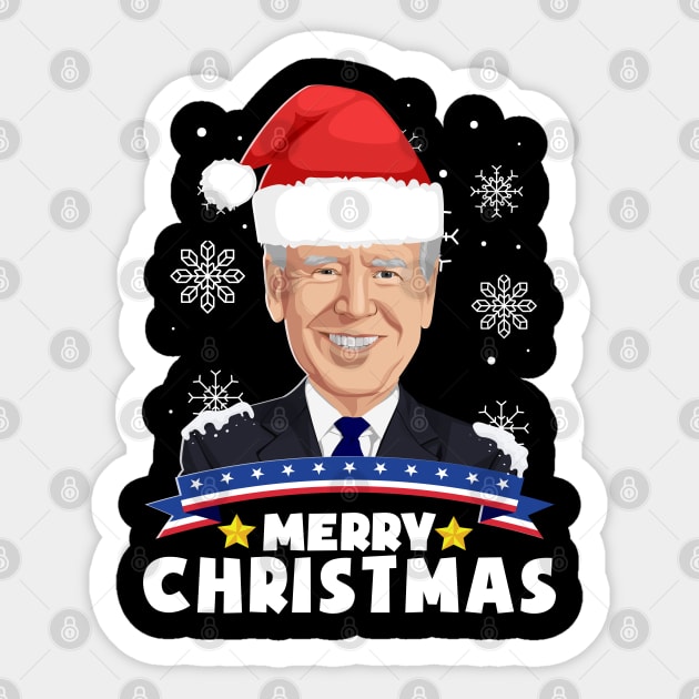 Merry Christmas President Joe Biden Santa Sticker by Rebrand